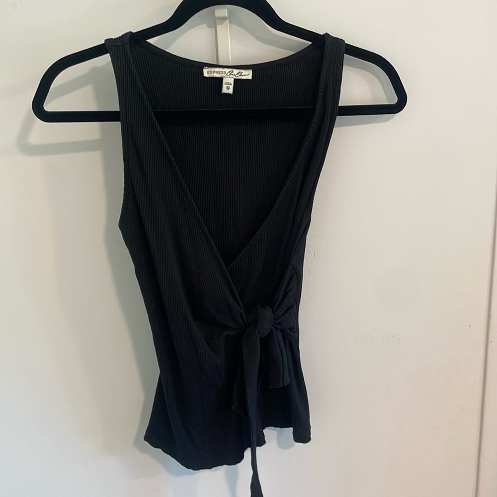 Express Ribbed Wrap Tank Top